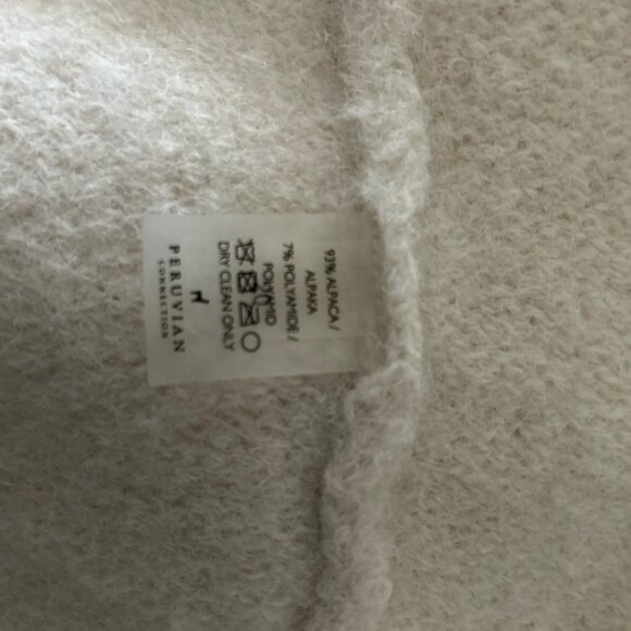 Alpaca long hooded cardigan knit coat Peruvian Connection - Picture 6 of 12